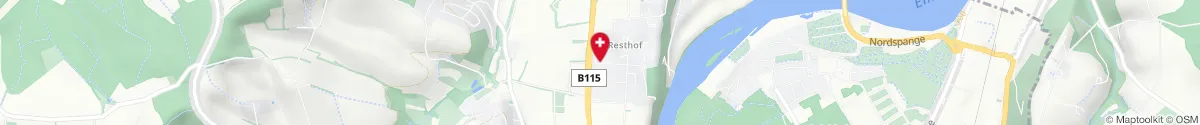Map representation of the location for Apotheke am Resthof in 4400 Steyr